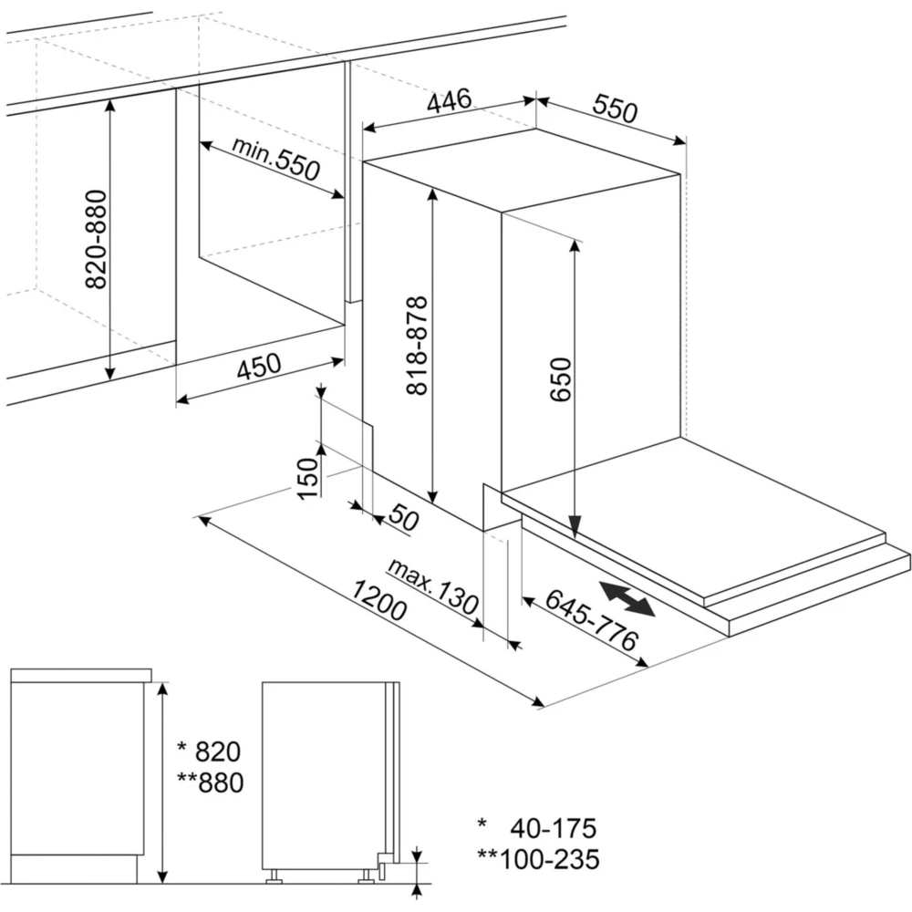 Lave vaisselle encastrable SMEG ST4533IN Flexifit – Image 8