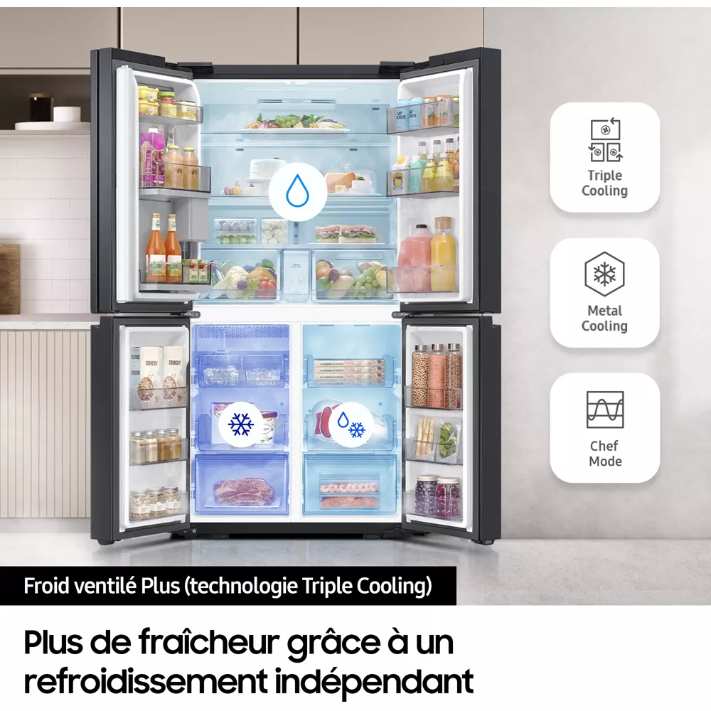 Réfrigérateur multi portes SAMSUNG RF65DG9H0EB1 family hub avec AI vision – Image 8