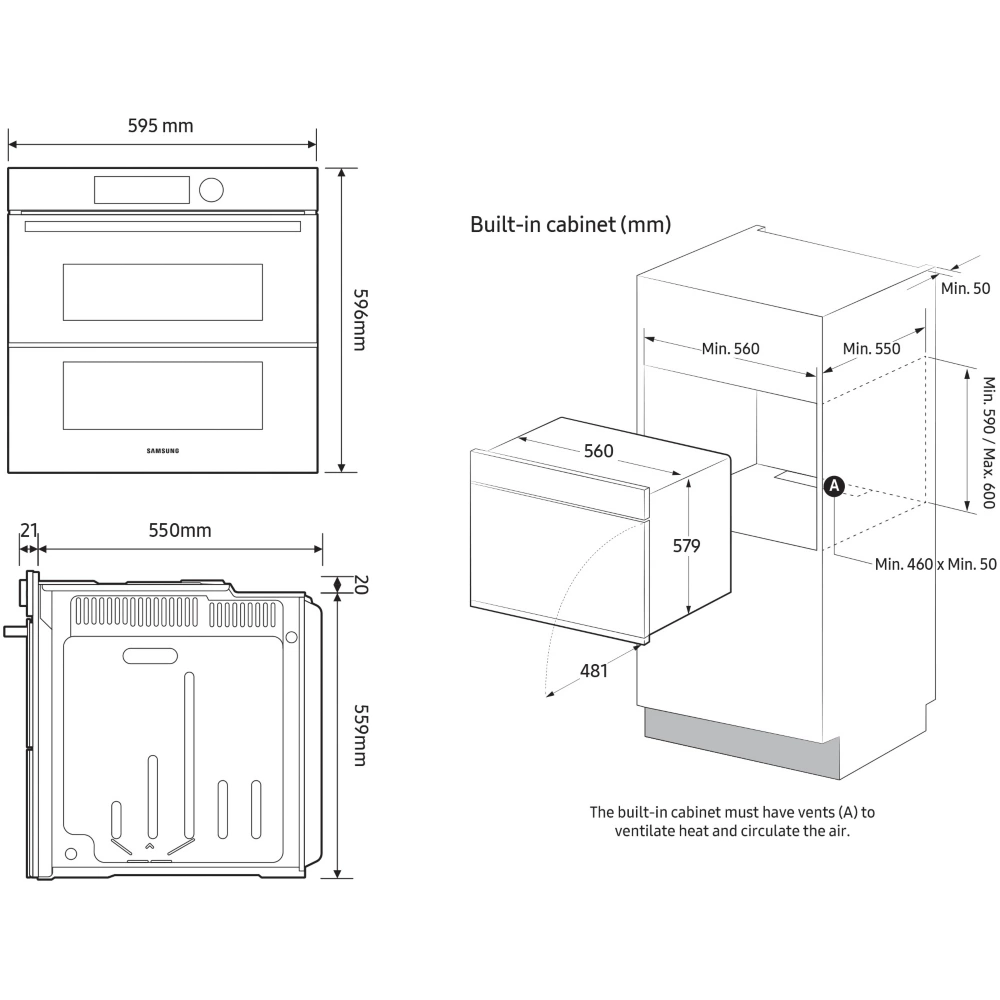 Four encastrable fonction vapeur SAMSUNG NV7B6795JAK Bespoke série 6 – Image 27