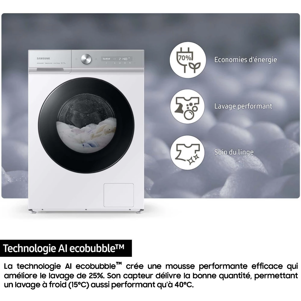 Lave linge hublot SAMSUNG WW11DG5B25AB Bespoke AI – Image 7