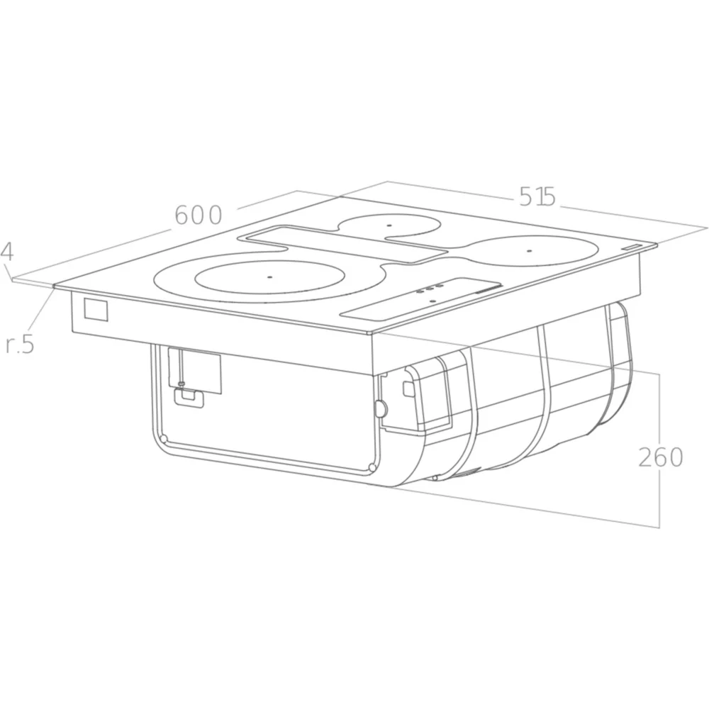 Table induction aspirante ELICA NIKOLATESLA FIT 3Z PRO 60 recyclage – Image 4