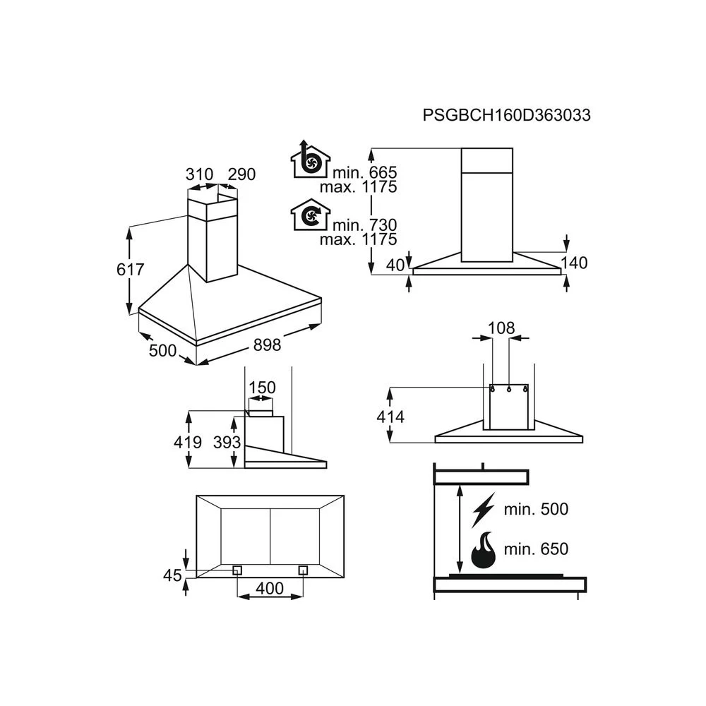 Hotte décorative murale AEG DKB5960HM – Image 6