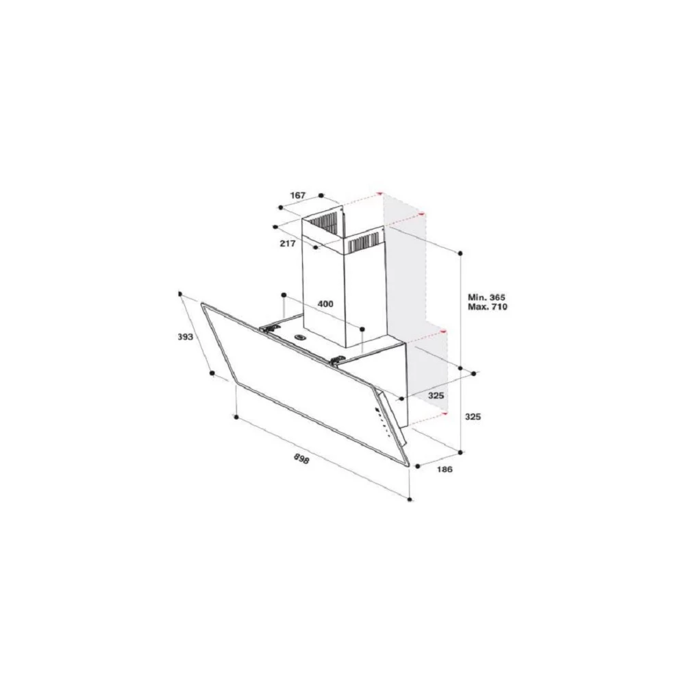 Hotte décorative murale inclinée WHIRLPOOL WHVF93FLTK – Image 7