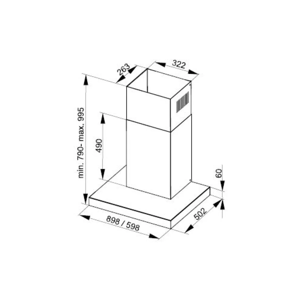 Hotte décorative murale DE DIETRICH DHB4684B MotionControl – Image 4