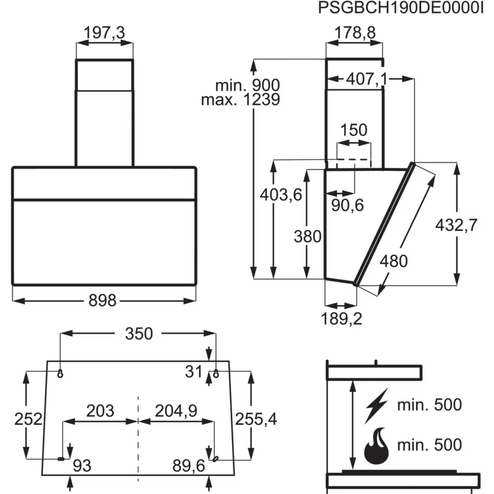 Hotte décorative murale ELECTROLUX LFV719TK – Image 11