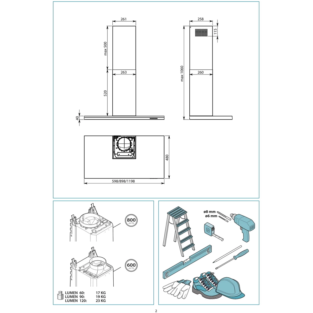 Hotte décorative murale FALMEC LUMEN1430 – Image 6