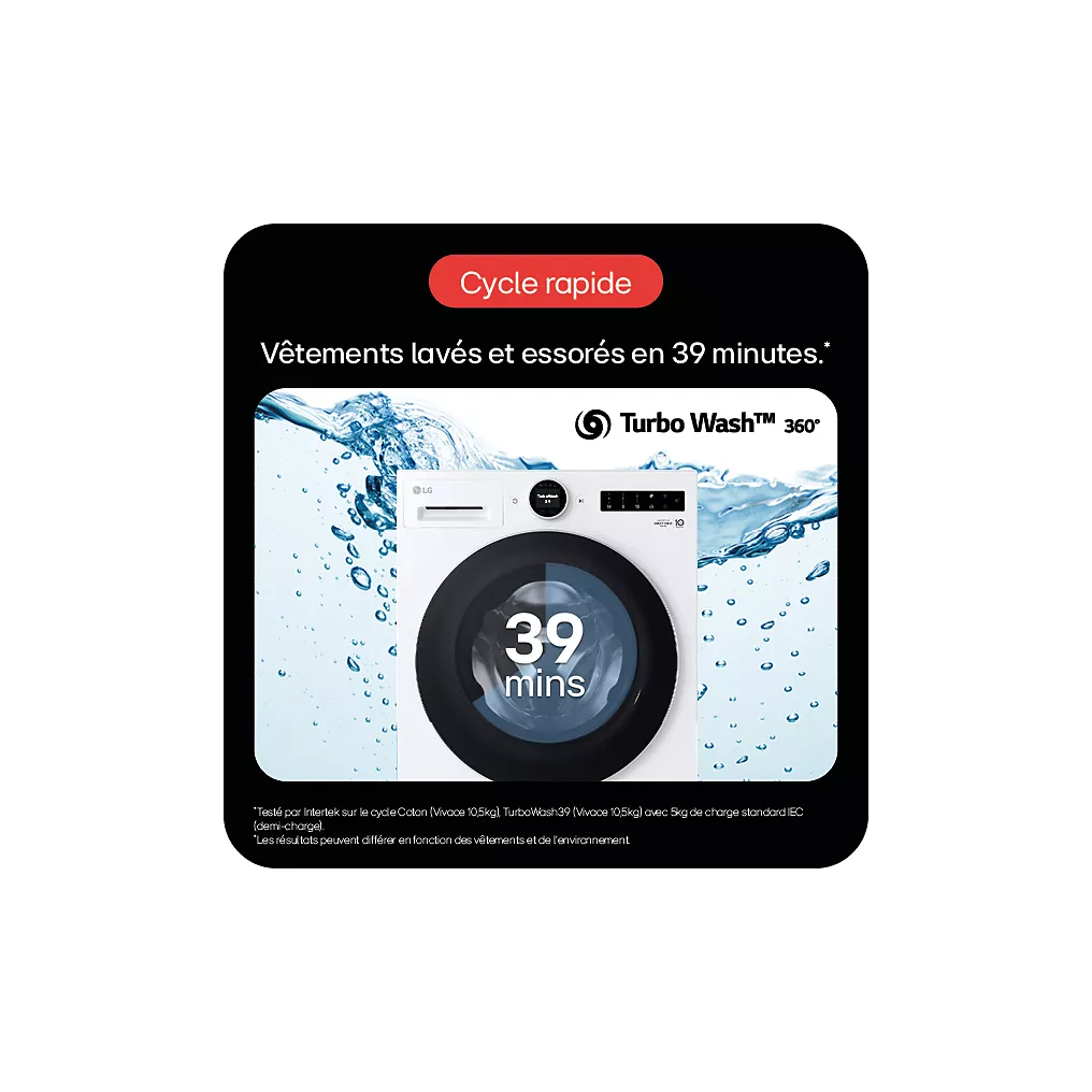 Lave linge hublot LG F14X76WHST – Image 10